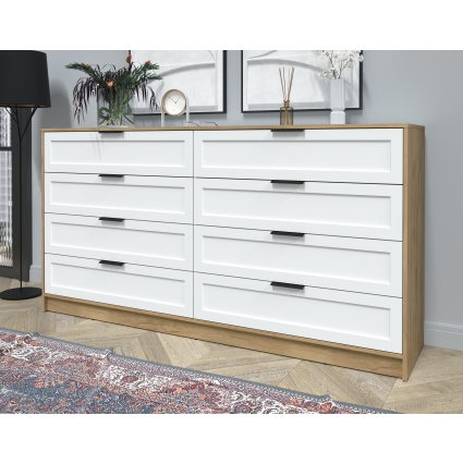 Kомод Тренд КТ-К197 (Дуб золотой ЛДСП/ Белый ЛМДФ) Ш1965 В1020 Г451